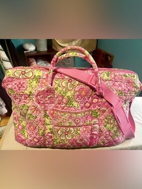 Vera Bradley Quilted Pink Floral Weekender Bag